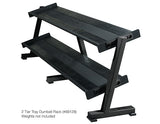 York Barbell 2 & 3 Tier Tray Dumbbell Racks - 2 Tier Tray Dumbbell Rack - Holds 10 pairs - Strength Fitness Outlet