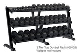 York Barbell 2 & 3 Tier Tray Dumbbell Racks - 3 Tier Tray Dumbbell Rack - Holds 15 pairs - Strength Fitness Outlet