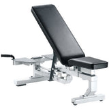 York Barbell Multi-Function Bench with Wheels - White - Strength Fitness Outlet