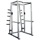 York Barbell Power Rack With Weight Storage - Silver - Strength Fitness Outlet